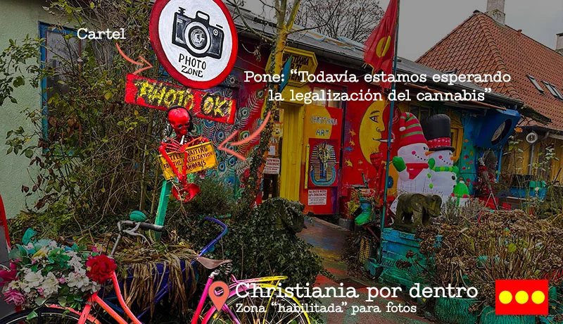 Zona donde se pueden hacer fotos en Christiania