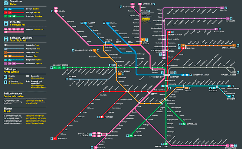 Mapa del Metro de Estocolmo