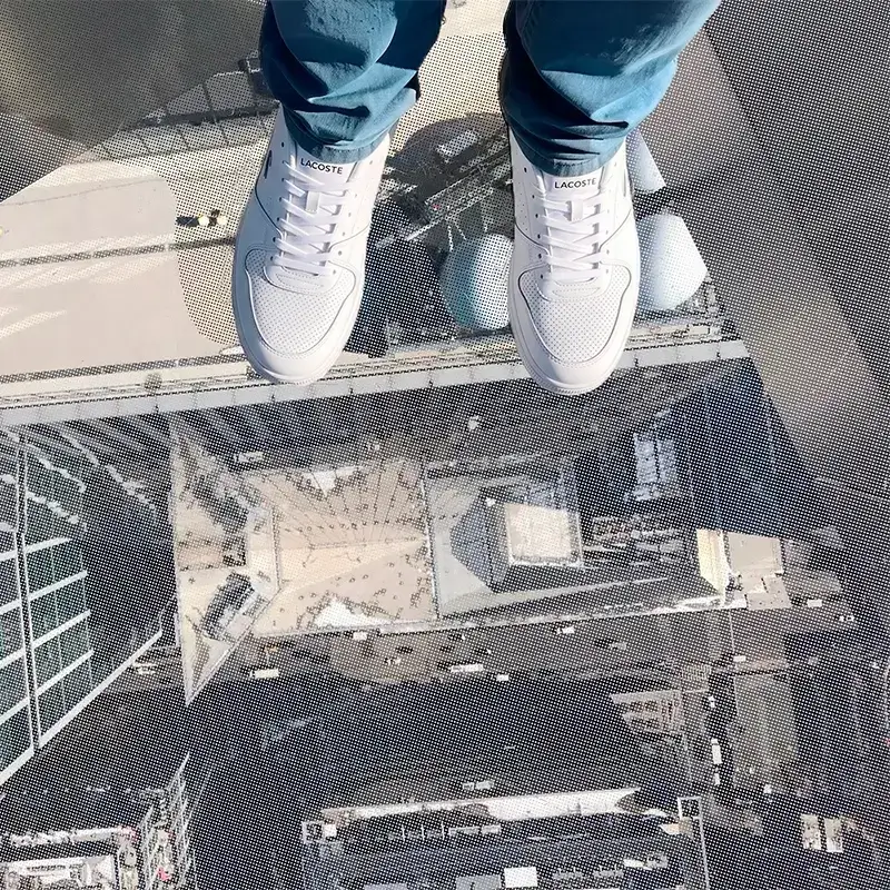 Vistas desde el suelo de cristal del EDGE, Hudson Yards, Nueva York