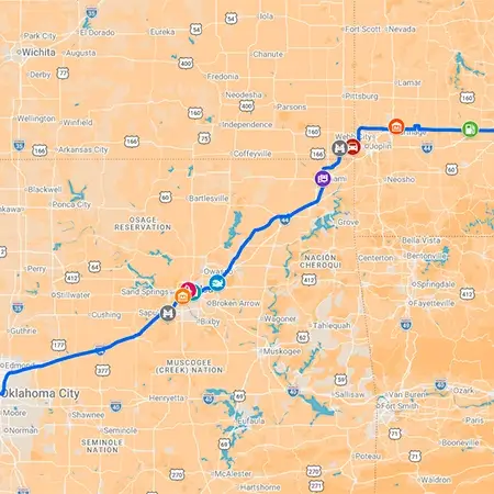 Ver mapa de la etapa 3 de la Ruta 66