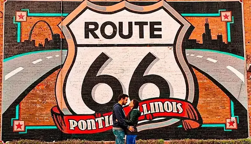 Mural del Road Trip de la Ruta 66 de Estados Unidos