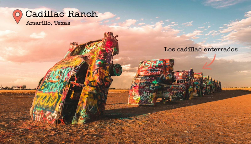 Foto del Cadillac Ranch en Amarillo Texas