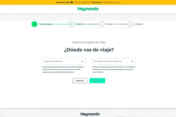 Paso 3: Seleccionar el destino del viaje