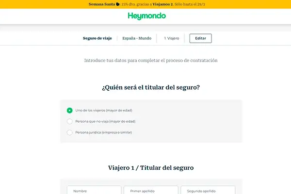 Paso 7: Datos del titular y pago final