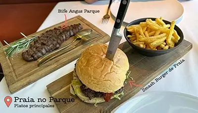 Plato del restaurante Praia no Parque en el Parque Eduardo VII de Lisboa