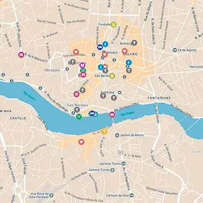 Mapa interactivo de qué ver en Oporto