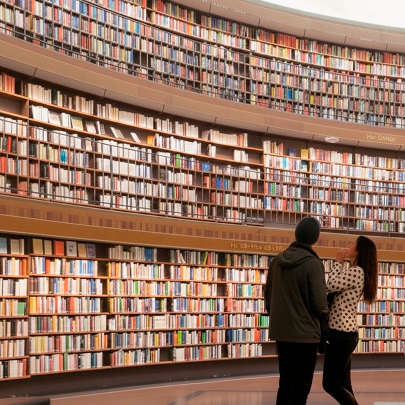 Interior circular de la Biblioteca Pública de Estocolmo (Stadsbibliotek)