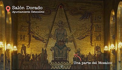 Mosaico de oro del Salón Dorado del Ayuntamiento de Estocolmo