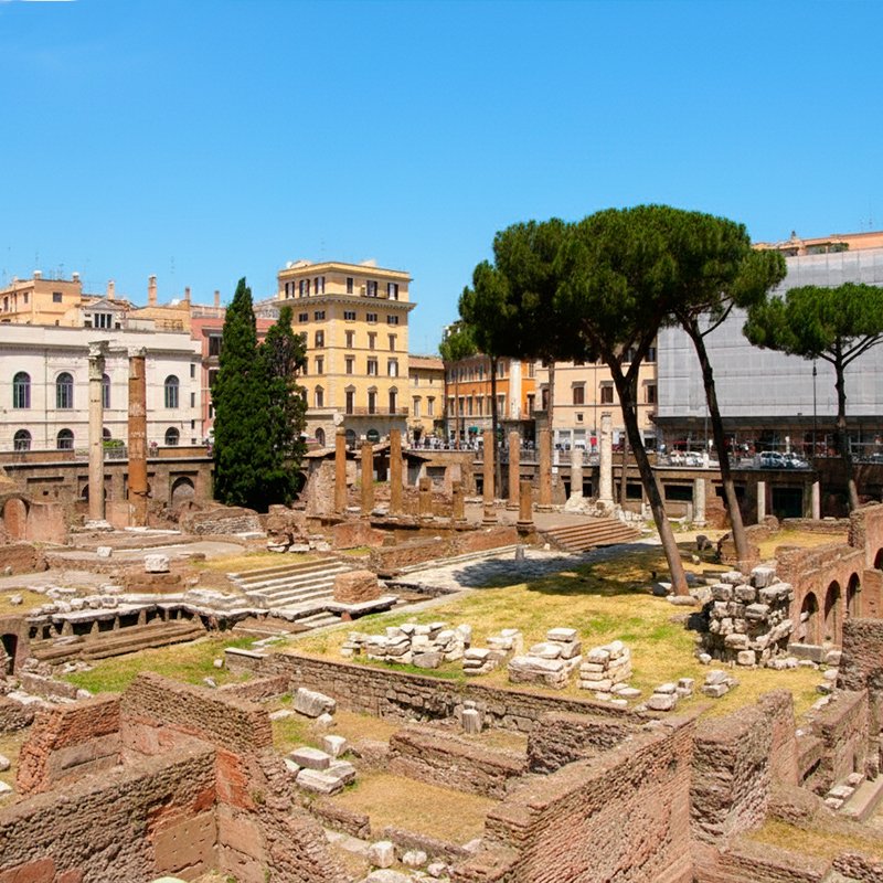 Ruinas de Largo Argentina en Roma, famosas por sus gatos.